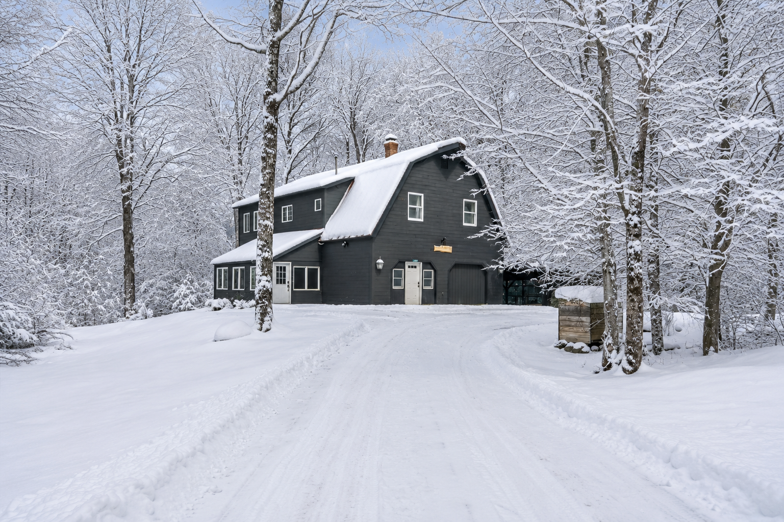 Slippery Slope Chalet exterior in winter snow — Killington Vermont